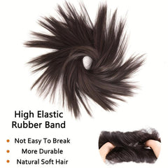 20 32 Cm Straight Chignon Messy Fluffy Hair Bun Elastic Band Hair Pieces