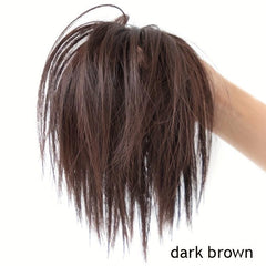 20 32 Cm Straight Chignon Messy Fluffy Hair Bun Elastic Band Hair Pieces