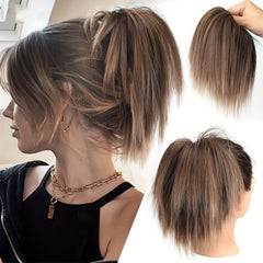 20 32 Cm Straight Chignon Messy Fluffy Hair Bun Elastic Band Hair Pieces