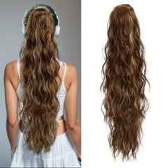 Long Curly Wavy Ponytail Extensions Synthetic Hair Natural Daily Use