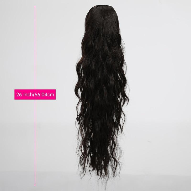 Long Curly Wavy Ponytail Extensions Synthetic Hair Natural Daily Use