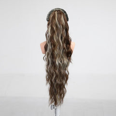 Long Curly Wavy Ponytail Extensions Synthetic Hair Natural Daily Use