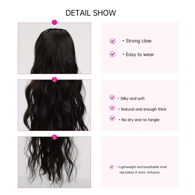 Long Curly Wavy Ponytail Extensions Synthetic Hair Natural Daily Use