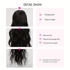 Long Curly Wavy Ponytail Extensions Synthetic Hair Natural Daily Use