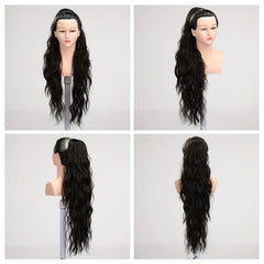 Long Curly Wavy Ponytail Extensions Synthetic Hair Natural Daily Use