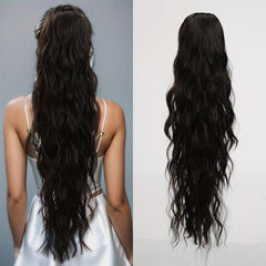 Long Curly Wavy Ponytail Extensions Synthetic Hair Natural Daily Use