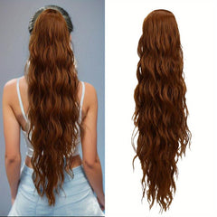 Long Curly Wavy Ponytail Extensions Synthetic Hair Natural Daily Use