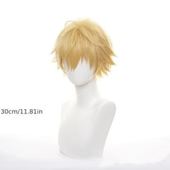 Golden Yellow Spiky Wig With Bangs Anime Cosplay