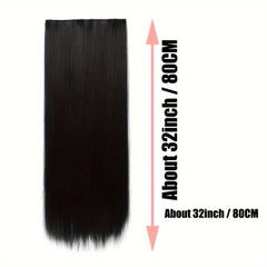 28 cm Synthetic Hair Clip-In Extensions High Temp Fiber Brown Wig
