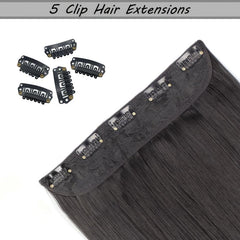 28 cm Synthetic Hair Clip-In Extensions High Temp Fiber Brown Wig