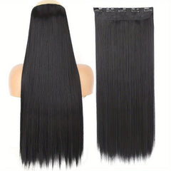 28 cm Synthetic Hair Clip-In Extensions High Temp Fiber Brown Wig