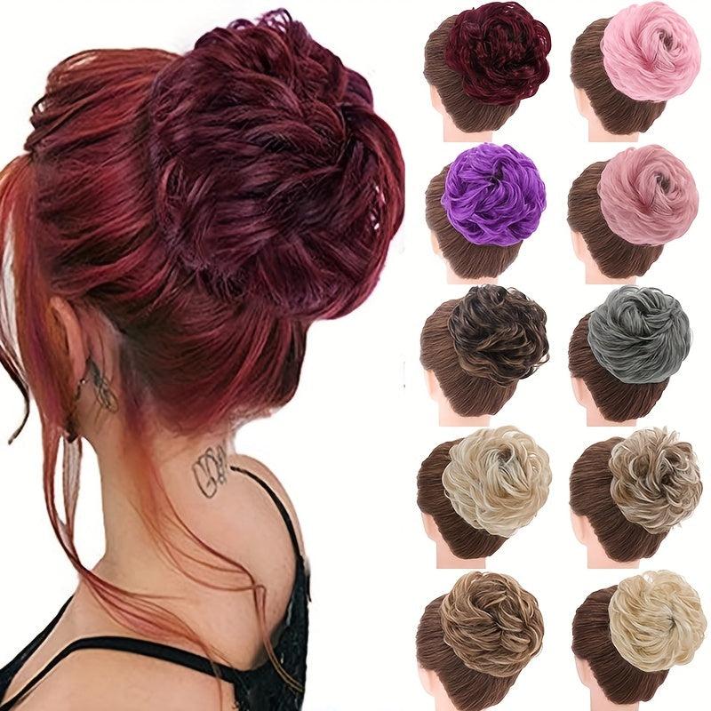 Women's Curly Hair Bun Updo Scrunchie Chignon Hair Piece Extensions