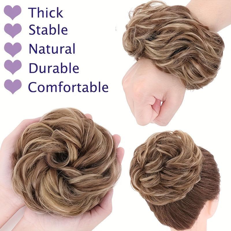 Women's Curly Hair Bun Updo Scrunchie Chignon Hair Piece Extensions