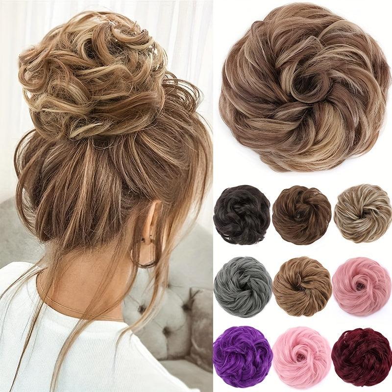 Women's Curly Hair Bun Updo Scrunchie Chignon Hair Piece Extensions