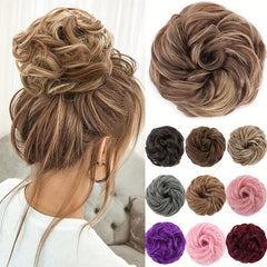 Women's Curly Hair Bun Updo Scrunchie Chignon Hair Piece Extensions