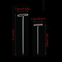 50pcs Silver Wig T Pins 38 51mm Needle Salon Styling Tools