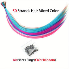 I Tip Synthetic Rainbow Hair Extensions DIY Hair Accessory 40