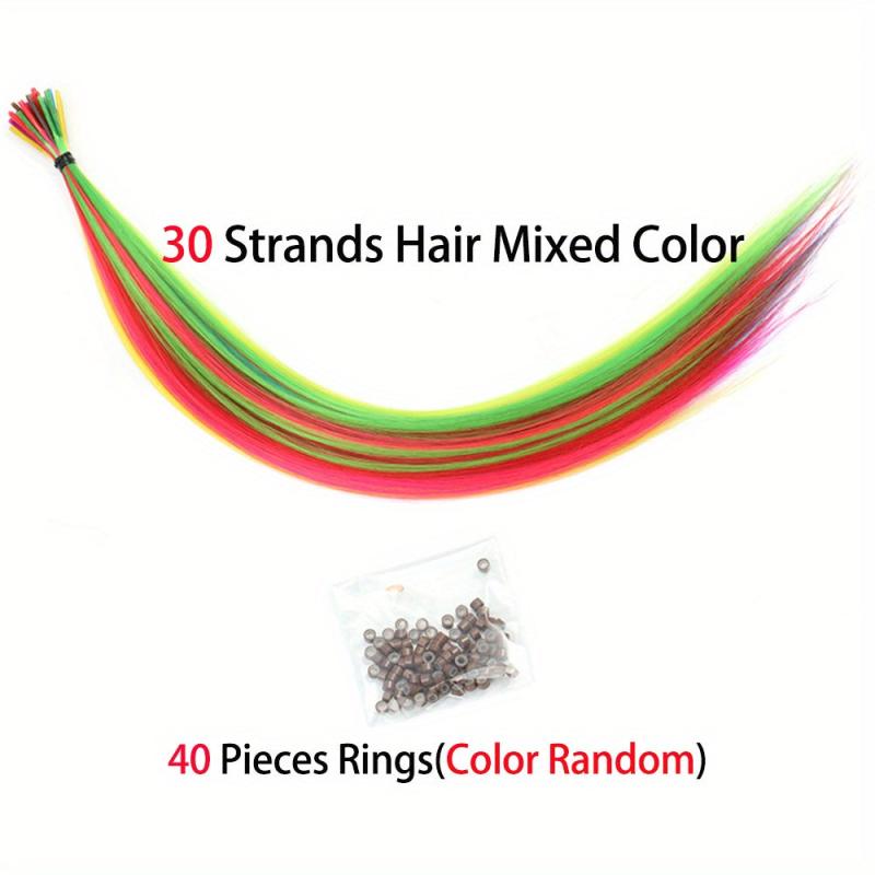 I Tip Synthetic Rainbow Hair Extensions DIY Hair Accessory 40