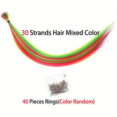 I Tip Synthetic Rainbow Hair Extensions DIY Hair Accessory 40