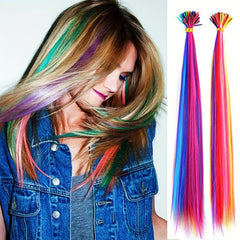 I Tip Synthetic Rainbow Hair Extensions DIY Hair Accessory 40