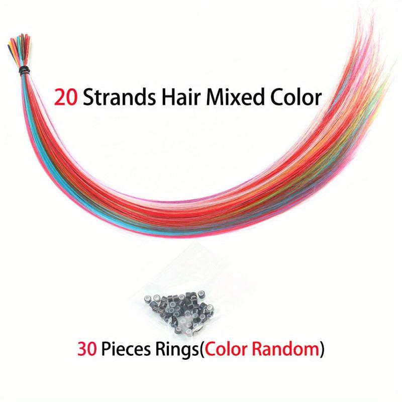 I Tip Synthetic Rainbow Hair Extensions DIY Hair Accessory 40