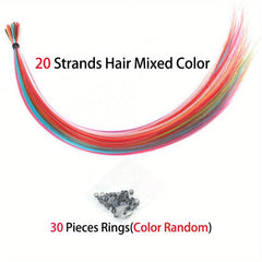 I Tip Synthetic Rainbow Hair Extensions DIY Hair Accessory 40