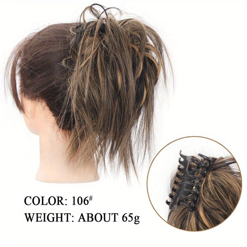 Claw Clip Hair Extension Messy Bun Tousled Updo Hair Piece