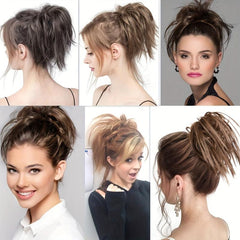 Claw Clip Hair Extension Messy Bun Tousled Updo Hair Piece