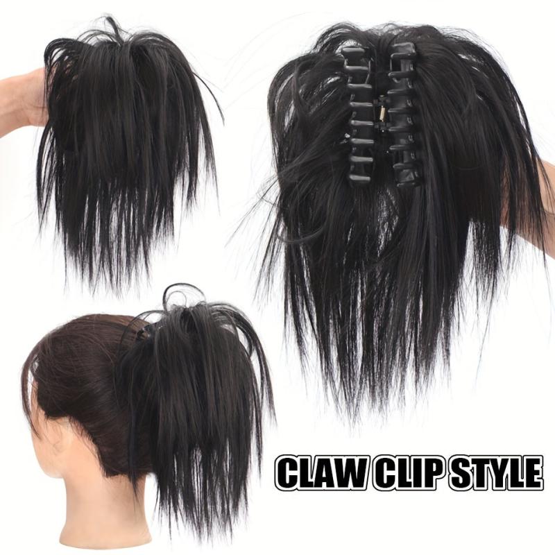 Claw Clip Hair Extension Messy Bun Tousled Updo Hair Piece