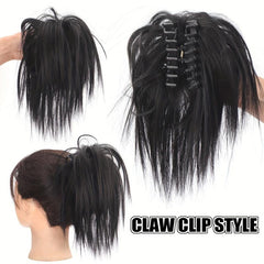 Claw Clip Hair Extension Messy Bun Tousled Updo Hair Piece