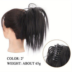 Claw Clip Hair Extension Messy Bun Tousled Updo Hair Piece