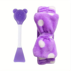 Spa Headband & Face Mask Brush Set for Women Girls