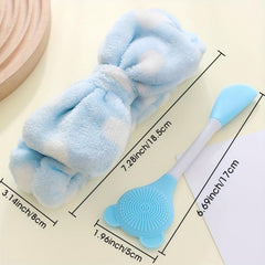Spa Headband & Face Mask Brush Set for Women Girls