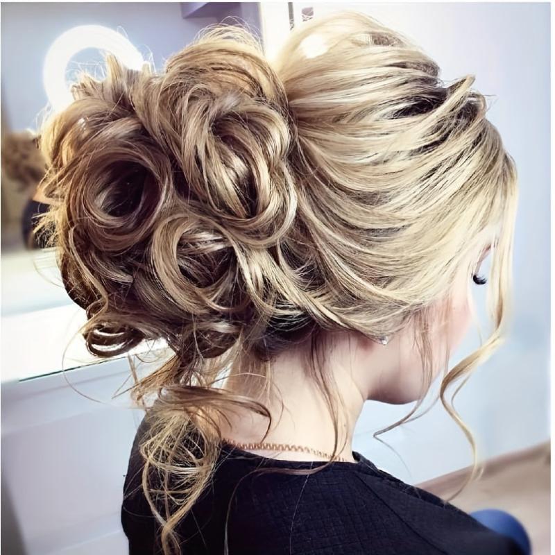Messy Donut Hair Buns Updo Chignon Synthetic Hair Extensions