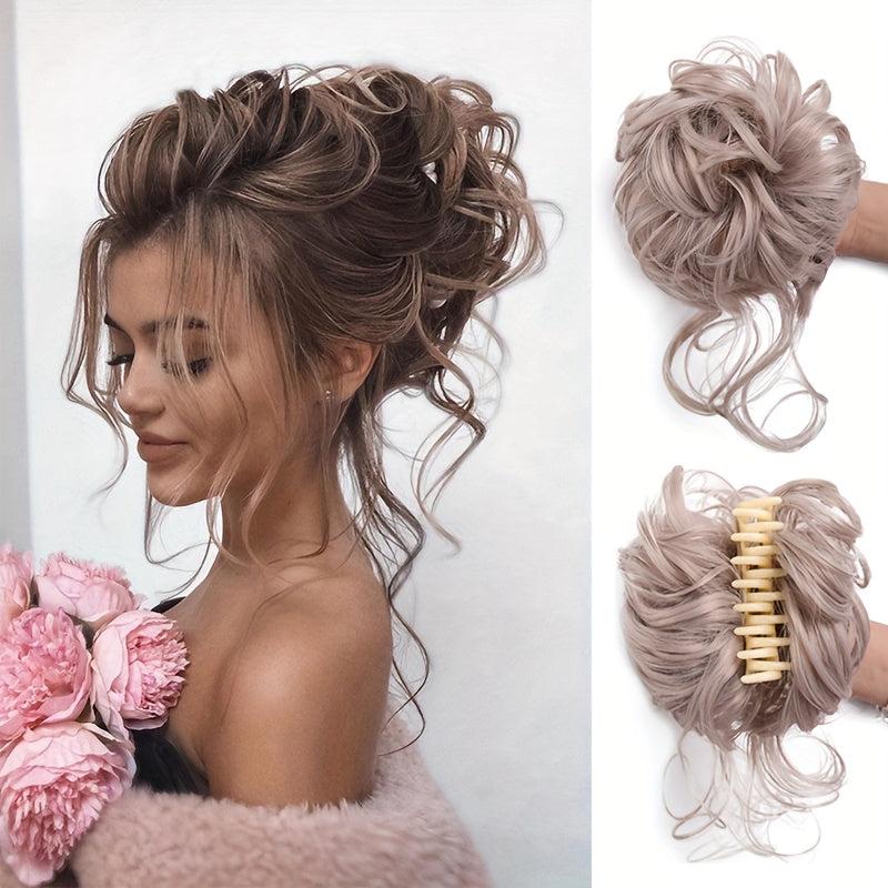 Messy Donut Hair Buns Updo Chignon Synthetic Hair Extensions