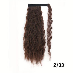 55-88cm Corn Curly Synthetic Ponytail Extensions for Women, Easy to Apply