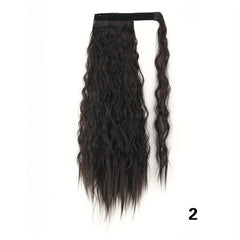 55-88cm Corn Curly Synthetic Ponytail Extensions for Women, Easy to Apply