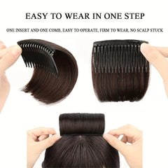 Brown Hair Fluffy Pad With Comb Short Hair Extensions