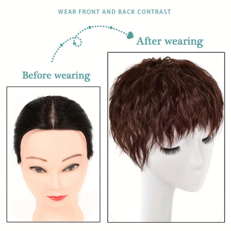 Brown Hair Topper With Bangs Clip In Hair Extensions Hairpieces