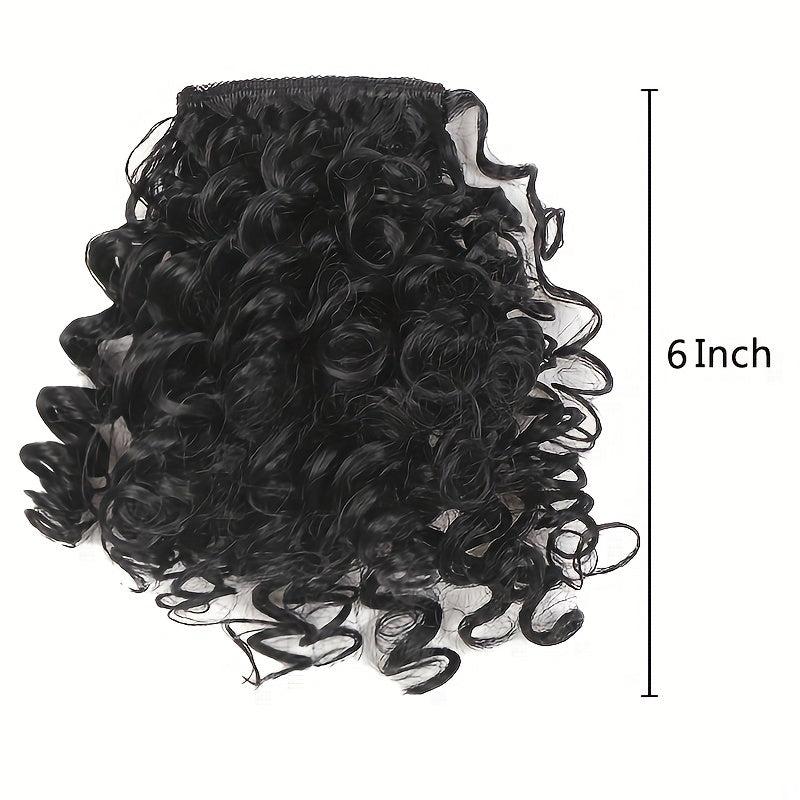 Afro Kinky Curly Hair Bangs Clip In Extensions - Short Natural Look