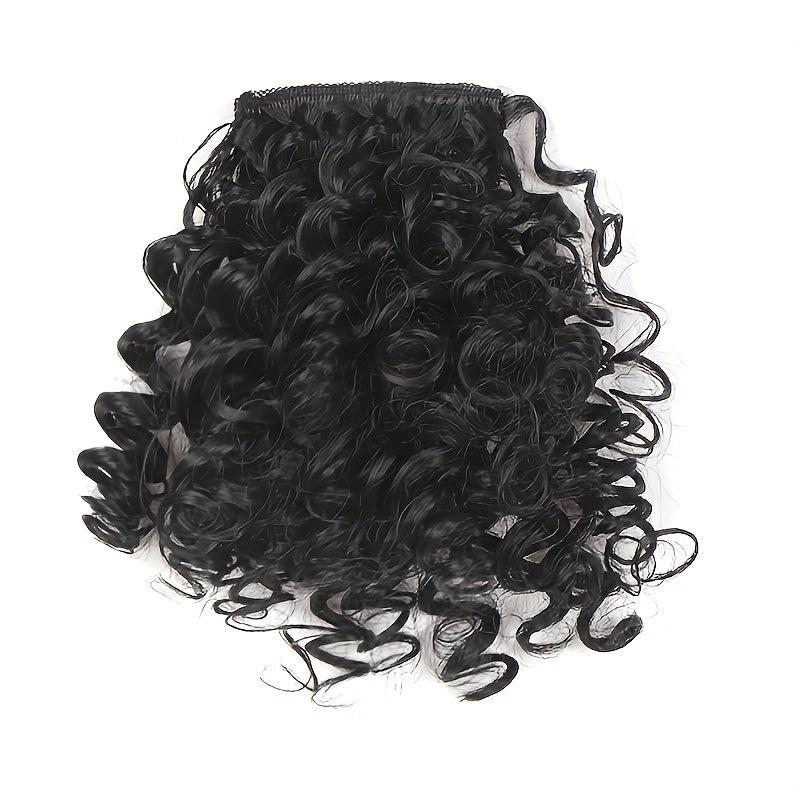 Afro Kinky Curly Hair Bangs Clip In Extensions - Short Natural Look