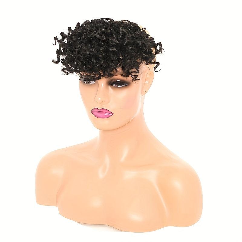 Afro Kinky Curly Hair Bangs Clip In Extensions - Short Natural Look