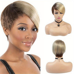 Short Pixie Cut Wigs With Bangs Synthetic Fiber Hair Wigs For Women