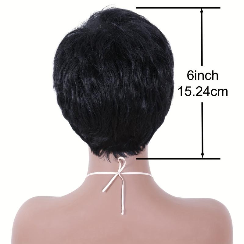 Short Pixie Cut Wigs With Bangs Synthetic Fiber Hair Wigs For Women