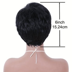 Short Pixie Cut Wigs With Bangs Synthetic Fiber Hair Wigs For Women