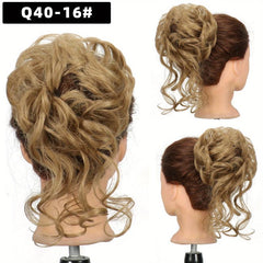 Tousled Updo Bun Hairpiece with Elastic Band