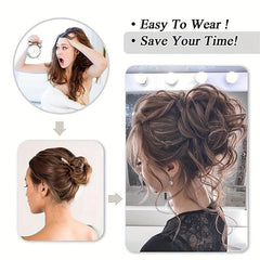 Tousled Updo Bun Hairpiece with Elastic Band