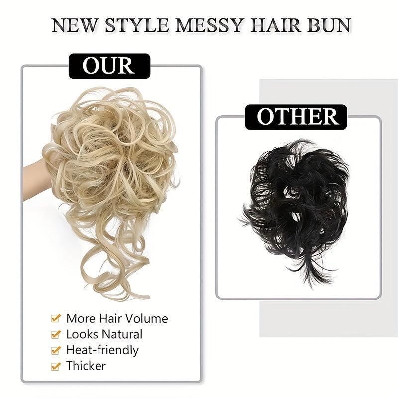 Tousled Updo Bun Hairpiece with Elastic Band
