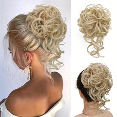 Tousled Updo Bun Hairpiece with Elastic Band