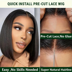 Glueless Short Bob Wig Human Hair 5x1 HD Lace Closure Wigs